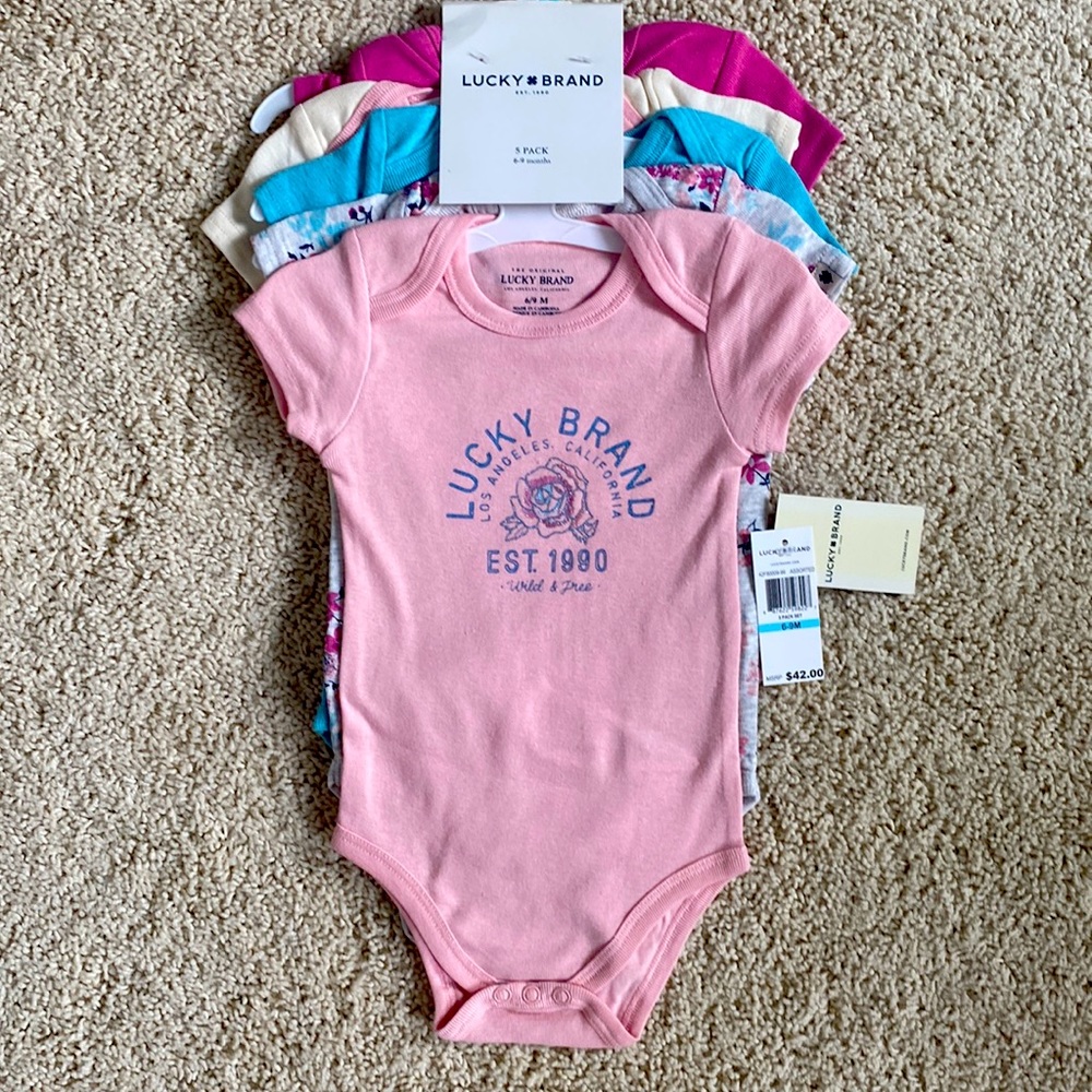 NEW - LUCKY BRAND - New assorted bundle beautiful onesies.